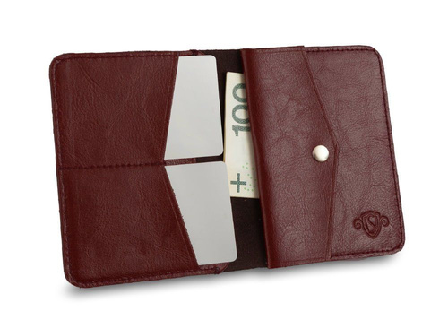 Slim leather men's wallet with coin holder SOLIER SW15 SLIM BROWN