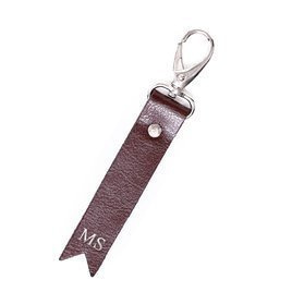 Personalised leather key ring Solier SA28 maroon