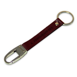 Personalised leather key ring Solier SA32 maroon