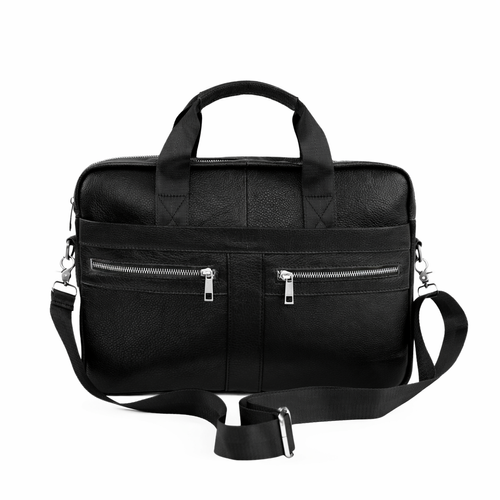 Genuine leather woman's laptop bag FL25 black with snake pattern