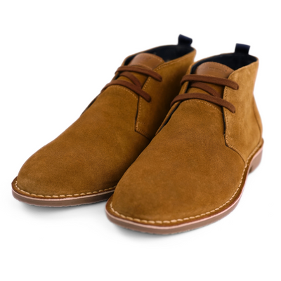 Men's stylish leather Chukka shoes / boots dark brown M467DBS