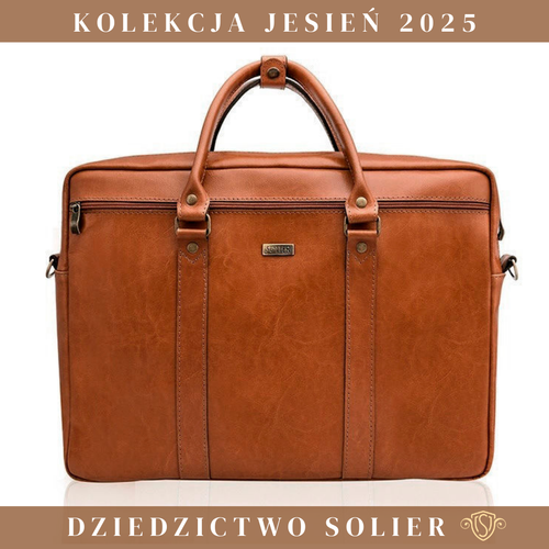 Cogniac leather shoulder laptop bag KILBRIDGE