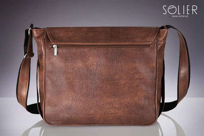 Light brown shoulder laptop bag Solier S12