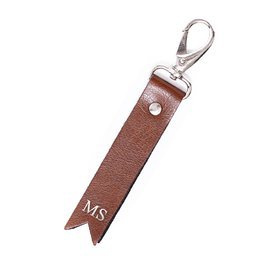 Personalised leather key ring Solier SA28 vintage brown