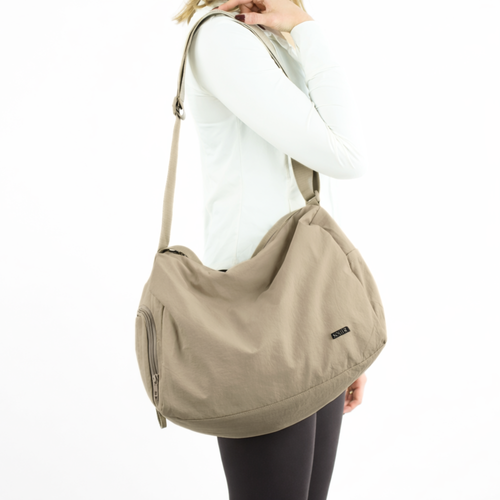 Sportowa torba materiałowa fitness pilates Solier FB53 Teya - beżowa