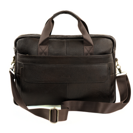Męska torba na ramię skórzana na laptopa Solier SL46 Dune ciemny brąz