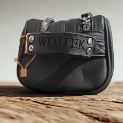 Personlised genuine leather men's beauty bag