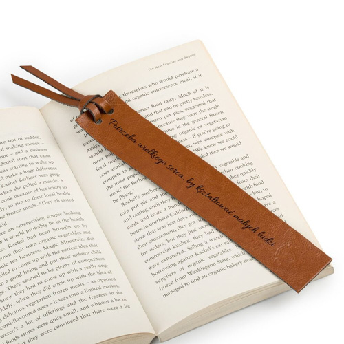 Personalized leather bookmark red