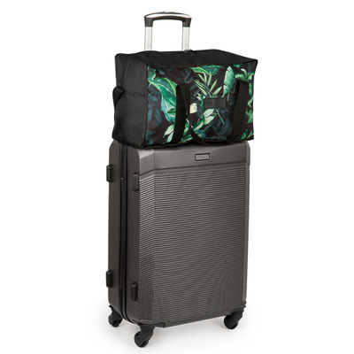 Carry-on bag Solier STB01 40x25x20 BLACK + LEAVES