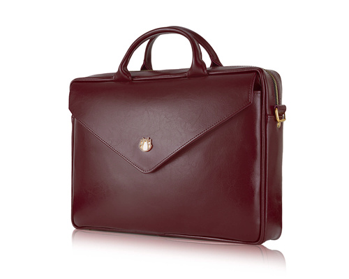 Leather woman's laptop bag FL15 Positano deep red