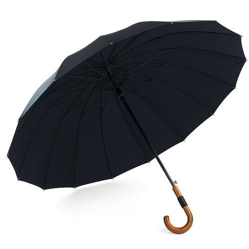 Duży parasol przeciwdeszczowy rodzinny - czarny