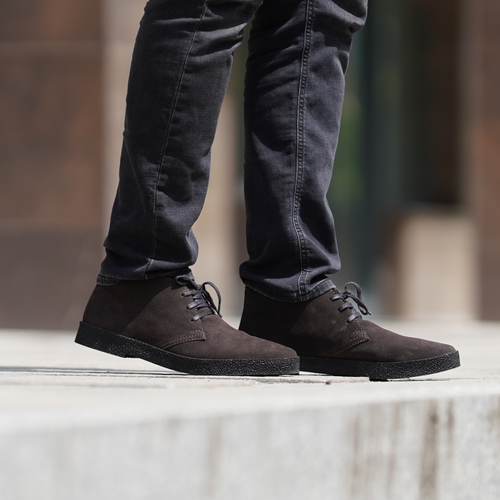 Men's stylish leather Chukka shoes / boots dark brown M467DBS