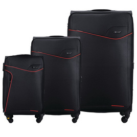 Large soft luggage XL Solier STL1651 black-red