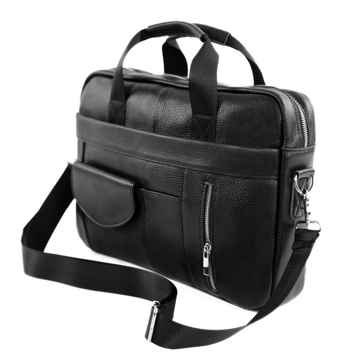 Torba weekendowa podróżna skórzana Solier SL39 Astrin czarna