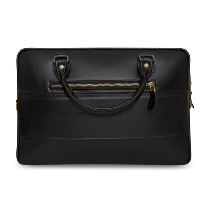 Genuine leather woman's laptop bag FL25 black with snake pattern
