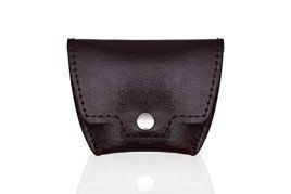 Leather men's coin wallet SOLIER SA10 BROWN/MAROON