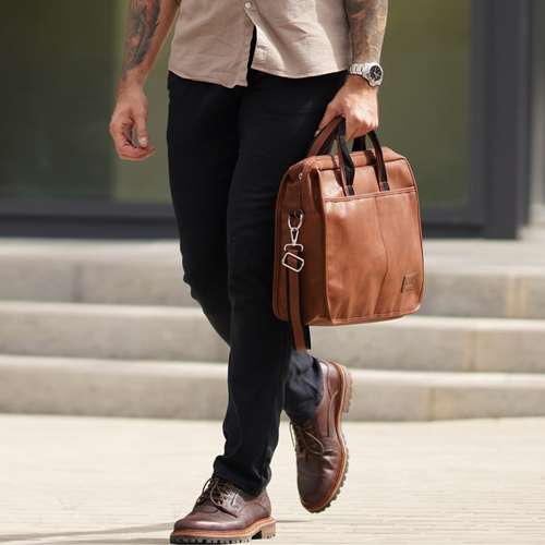 Light brown shoulder laptop bag S13