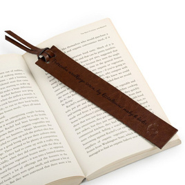 Personalized leather bookmark red