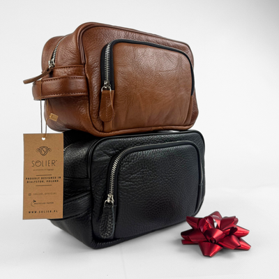 Personlised genuine leather men's beauty bag SK04