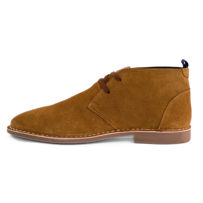 Men's stylish leather Chukka shoes / boots dark brown M467DBS