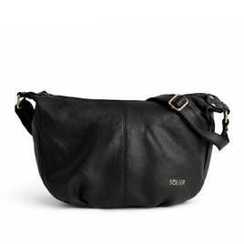 Genuine leather woman's laptop bag FL25 black with snake pattern