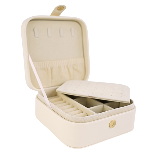 Personalizowana szkatułka na biżuterię Solier ciemny beż