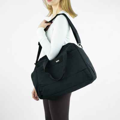 Genuine leather woman's laptop bag FL25 black with snake pattern