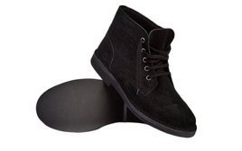 Men's stylish leather Chukka shoes boots black M468AS