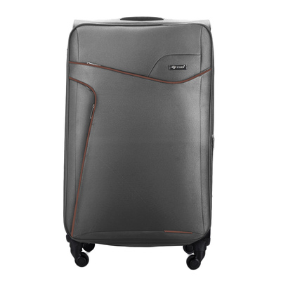 Large soft luggage L Solier STL1651 dark grey-coffee