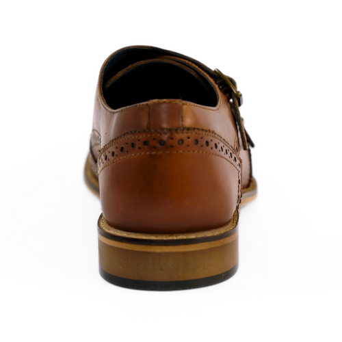 Men's stylish leather Chukka shoes / boots dark brown M467DBS