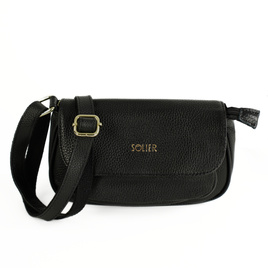 Genuine leather woman's laptop bag FL25 black with snake pattern