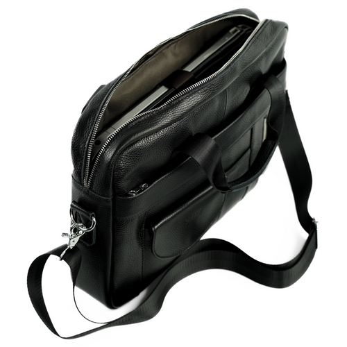 Torba weekendowa podróżna skórzana Solier SL39 Astrin czarna