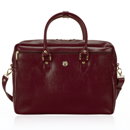 Genuine leather women's laptop bag Marina red