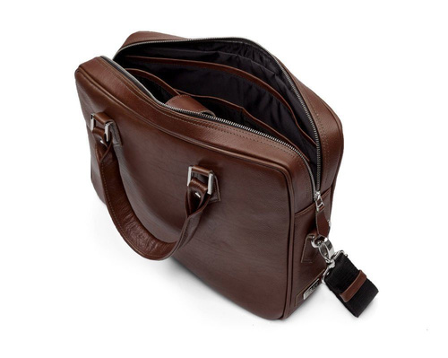Genuine leather laptop bag Solier SL22 Kingston dark brown