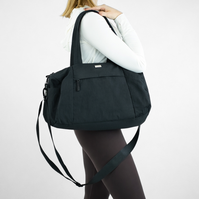 Genuine leather woman's laptop bag FL25 black with snake pattern