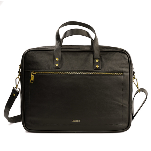 SKÓRZANA TORBA NA LAPTOPA SOLIER SL05 NEWBRIDGE CIEMNY BRĄZOWY