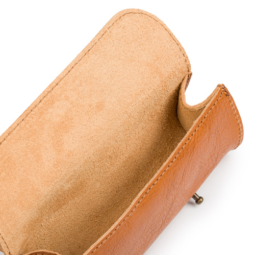 Leather pencil case Solier SA52 camel