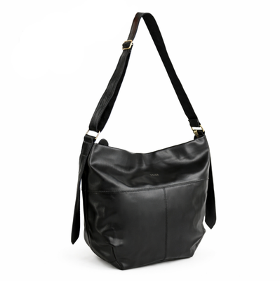 Skórzana torba shopper hobo Solier FL46 SELINE czarna 