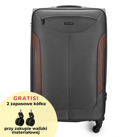 Large soft luggage L Solier STL1801 dark grey-brown