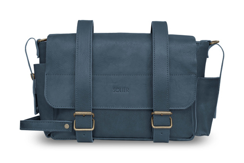 Genuine leather bicycle bag Assen SR02 navy