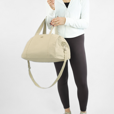 Materiałowa torba sportowa Solier SM05 Shala - beż