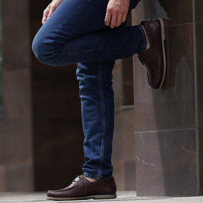 Men's stylish leather Chukka shoes / boots dark brown M467DBS