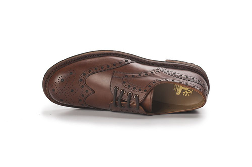 Genuine leather elegant Brogue Shoes Goodyear Welted brown