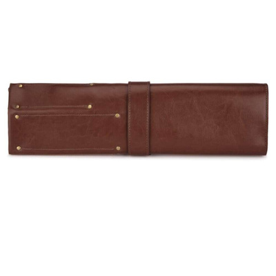 Personalised leather knife case Solier SA44 vintage brown