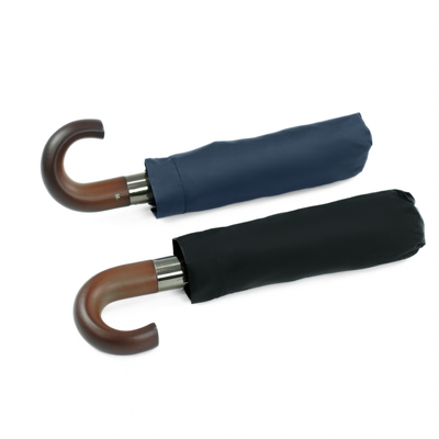 Składany mały parasol z odblaskowymi elementami - czarny