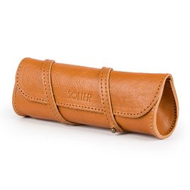 Leather pencil case Solier SA52 camel