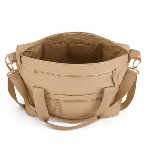 Duża materiałowa torba damska sportowa Solier FB55 Viona - beżowa