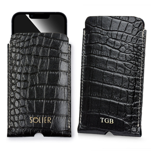 Leather case for IPhone 11 Solier SA58 black snake