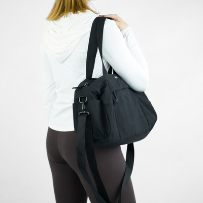 Genuine leather woman's laptop bag FL25 black with snake pattern