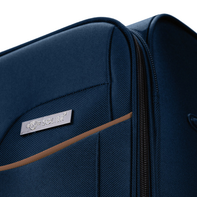 Large soft luggage XL Solier STL1651 navy-coffee